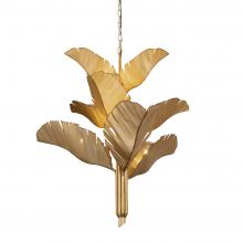  901C09GO - Banana Leaf 9-Lt Chandelier - Gold