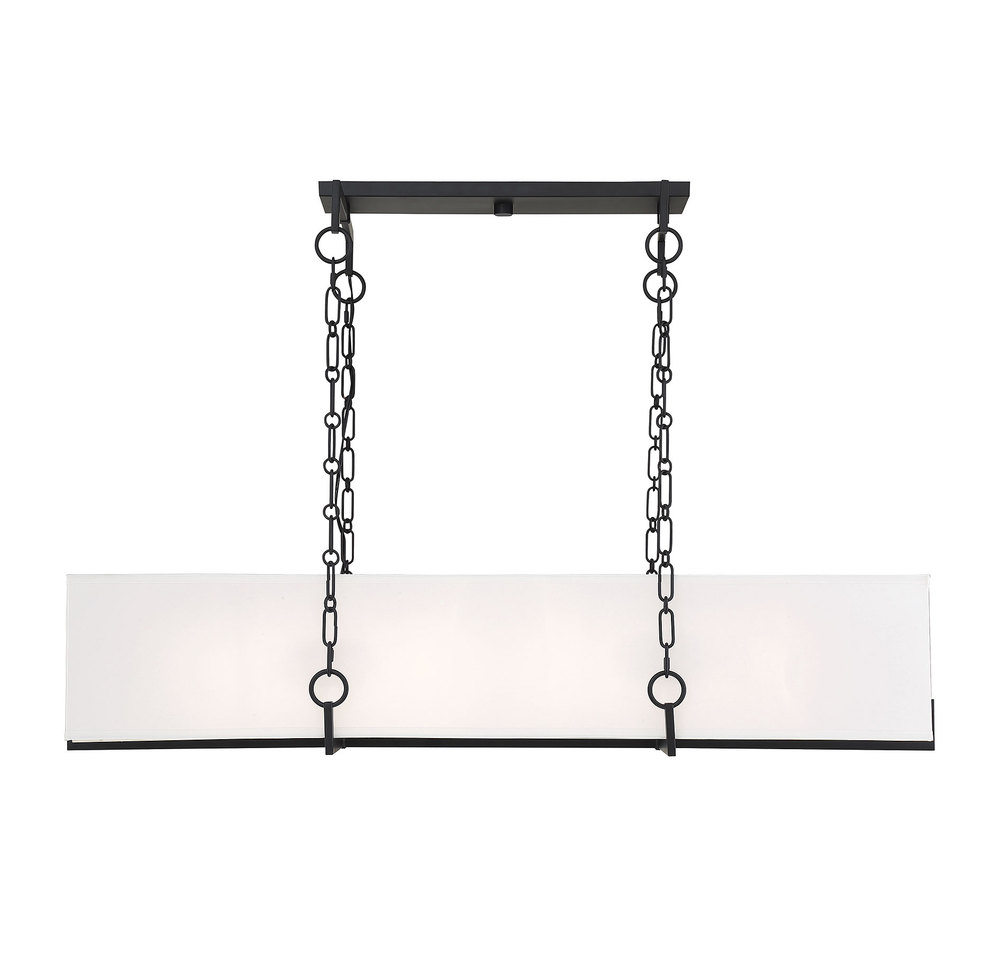 Abbott 8-Light Linear Chandelier in Matte Black