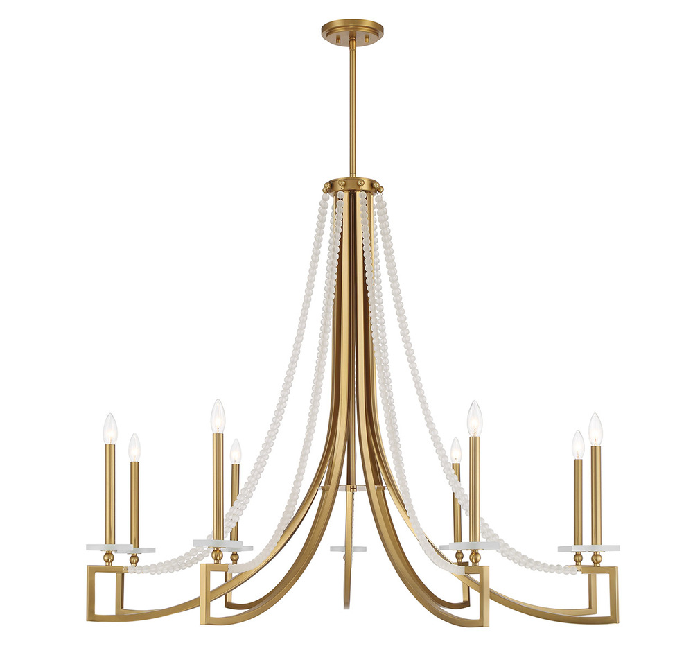 Helen 9-Light Chandelier in Warm Brass