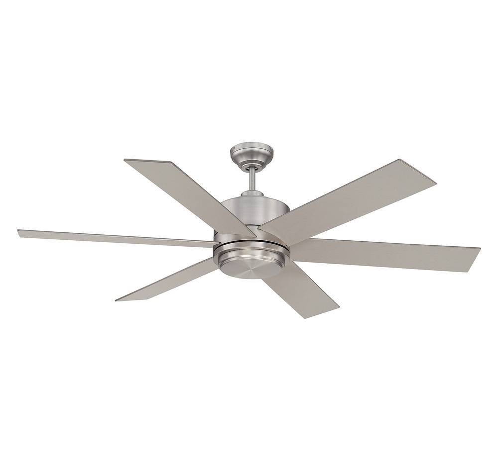 Velocity 60" 2-Light Outdoor Ceiling Fan in Satin Nickel