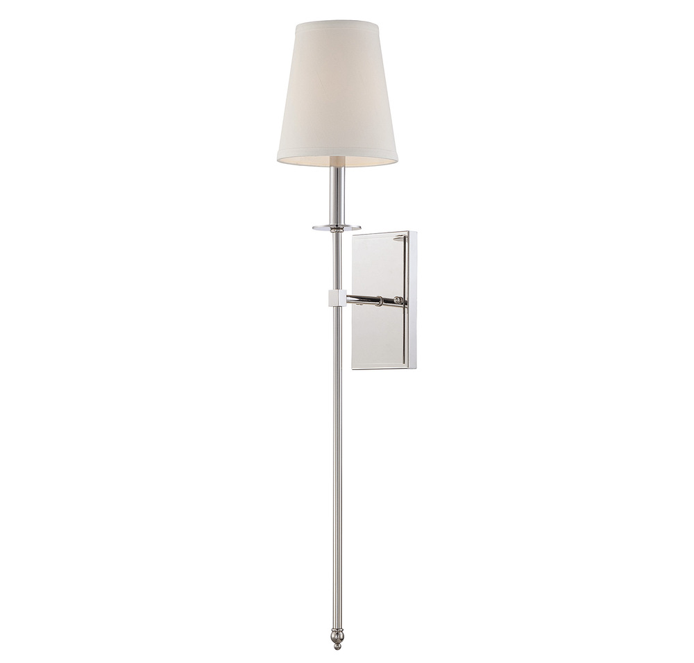 Monroe 1-Light Wall Sconce in Polished Nickel