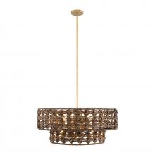  7-9284-7-220 - Silencio 7-Light Pendant in Riviera Brass by Breegan Jane