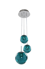  309540CH/AQUA - Meteor 3 Light Pendant