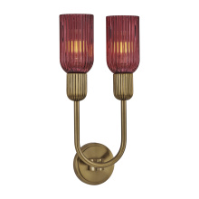 Kalco 519621STB/MGNT - Verde 10-in 2 Light (40-watt) Satin Brass Wall Sconce