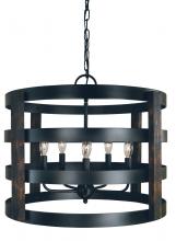  F-L1005 MBLACK - 5-Light Matte Black Homestead Chandelier