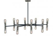  F-L1016 PN/MBLACK - 16-Light Polished Nickel/Matte Black Gyrate Chandeleir