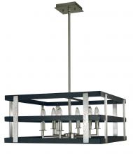  F-L1036 BN/MBLACK - 6-Light Brushed Nickel/Matte Black Montreaux Chandelier