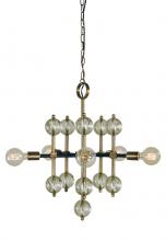  F-L1045 AB/MBLACK - 5-Light Antique Brass/Matte Black Gamma Chandelier