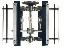  F-L1063 BN/MBLACK - 5-Light Brushed Nickel/Matte Black Bucolic Semi-Flush