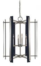  F-L1066 BN/MBLACK - 6-Light Brushed Nickel/Matte Black Bucolic Chandelier