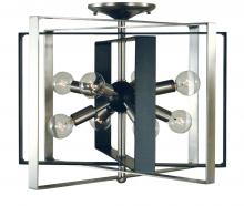  F-L1090 BN/MBLACK - 8-Light Brushed Nickel/Matte Black Interstellar Semi-Flush