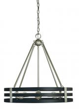  F-L1123 SP/MBLACK - 8-LIGHT SATIN PEWTER/MATTE BLACK LUXE CHANDELIER