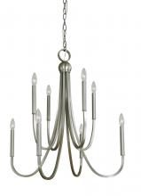  F-L1129 BN - 8-LIGHT BRUSHED NICKEL ALEXANDRIA CHANDELIER