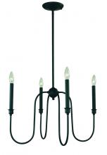  F-L1134 MBLACK - 4-LIGHT MATTE BLACK JASPER CHANDELIER