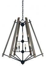  F-L1139 MBLACK - 9-LIGHT MATTE BLACK MEREDITH FOYER CHANDELIER