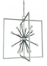  F-L1146 SP/MBLACK - 16-LIGHT SATIN PEWTER/MATTE BLACK FOYER PYXIS CHANDELIER