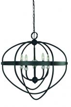  F-L1150 MBLACK - 5-LIGHT MATTE BLACK AURORA CHANDELIER