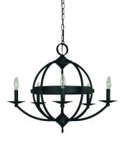  F-L1155 MBLACK - 5-LIGHT MATTE BLACK AURORA CHANDELIER