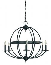  F-L1156 MBLACK - 6-LIGHT MATTE BLACK AURORA CHANDELIER