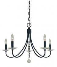  F-L1165 MBLACK - 5-LIGHT MATTE BLACK ASHLEY CHANDELIER