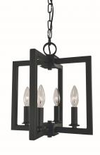  F-L1184 MBLACK - 4-LIGHT MATTE BLACK ANDREW DUAL MOUNT MINI CHANDELIER