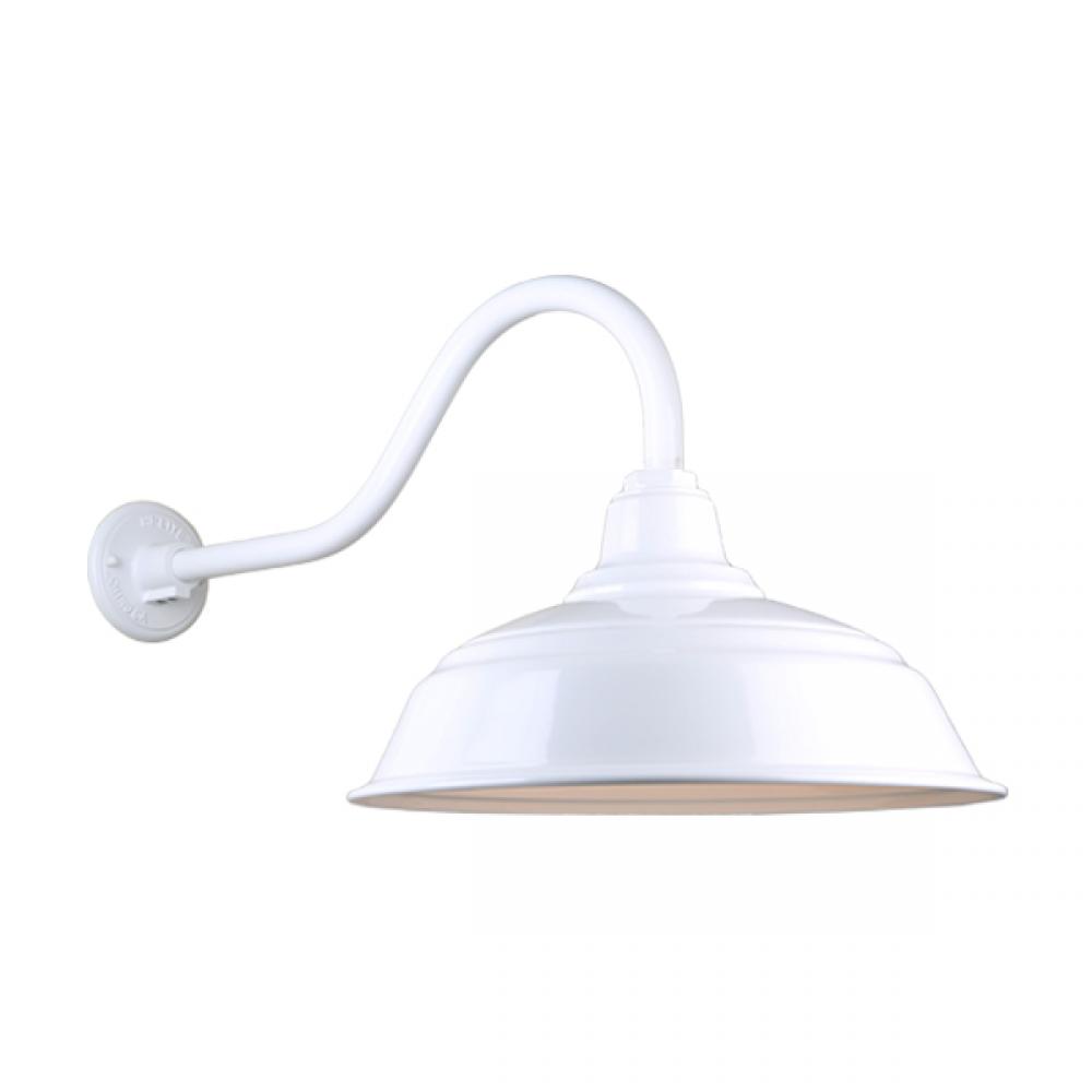 17" Gooseneck Light Warehouse Shade, QSNHL-A Arm