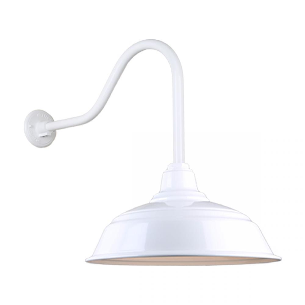 17" Gooseneck Light Warehouse Shade, QSNHL-H Arm