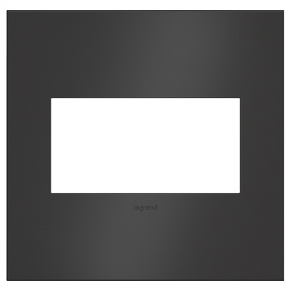 adorne® Satin Black Two-Gang Screwless Wall Plate