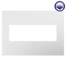  AWP3GWH4 - adorne® Gloss White Three-Gang Screwless Wall Plate with Microban®