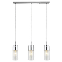  200123A - 3x60W Multi Light Pendant w/ Chrome Finish & Clear Glass w/ Crystal Strands