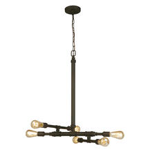  202834A - 6x60W Pendant w/ Matte Bronze Finish