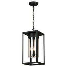  203669A - 3x60W Outdoor Pendant With Matte Black Finish & Clear Glass