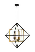  204683A - Pryor - Geometric Pendant Antique Gold and Black Finish 4 - 60W T10 bulb