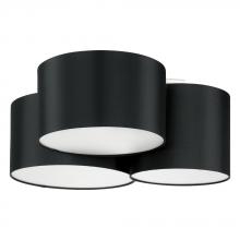  205186A - Pastore 2 - 3 Light Ceiling Light With Black Fnish and Black Exterior and White Interior Fabric