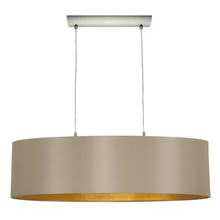  31613A - 2x60W Mult Light Pendant w/ Matte Nickel Finish & Cappucino & Gold Shade