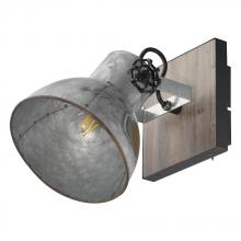  49648A - Barnstaple -Wall Light Distressed Zinc & Black Finish