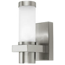  86385A - 1x40W Outdoor Wall Light With Matte Nickel Finish & Opal Frosted Glass