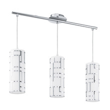  92563A - 3x60W Multi Light Pendant With Chrome Finish & White Décor Glass