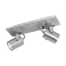  95742A - 2x5W Track Light w/ Concrete Grey Look Finish w/ Brushed Nickel & Chrome Lamp Heads