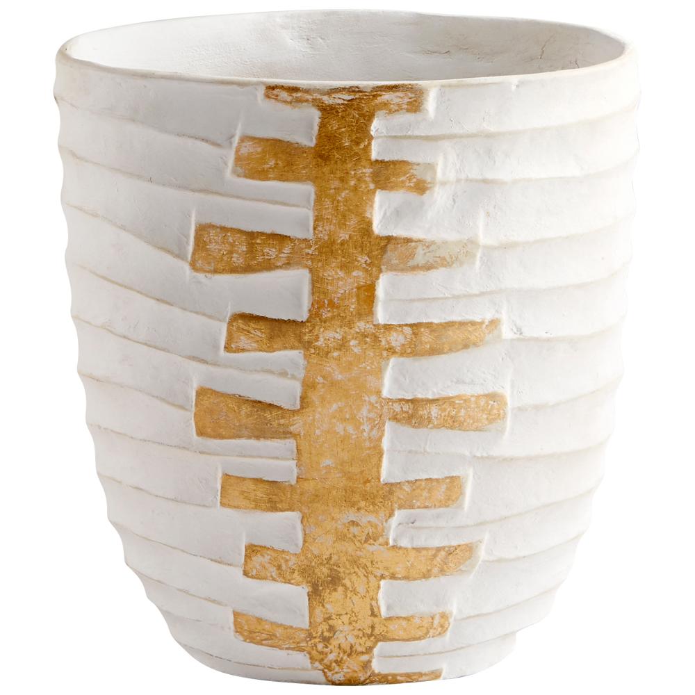 Luxe Vessel Vase White And Gold - Small