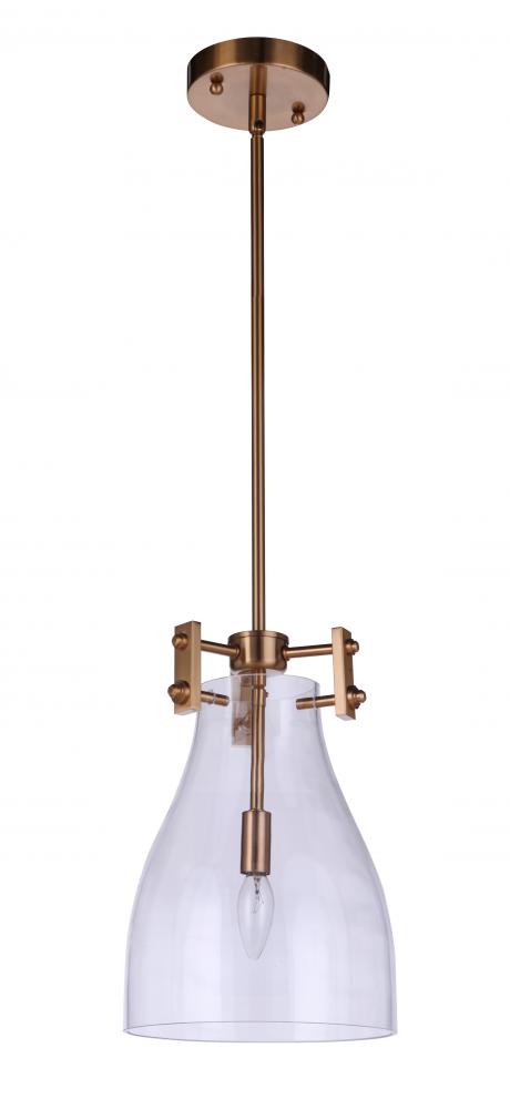 Chardonnay 1 Light Mini Pendant in Satin Brass