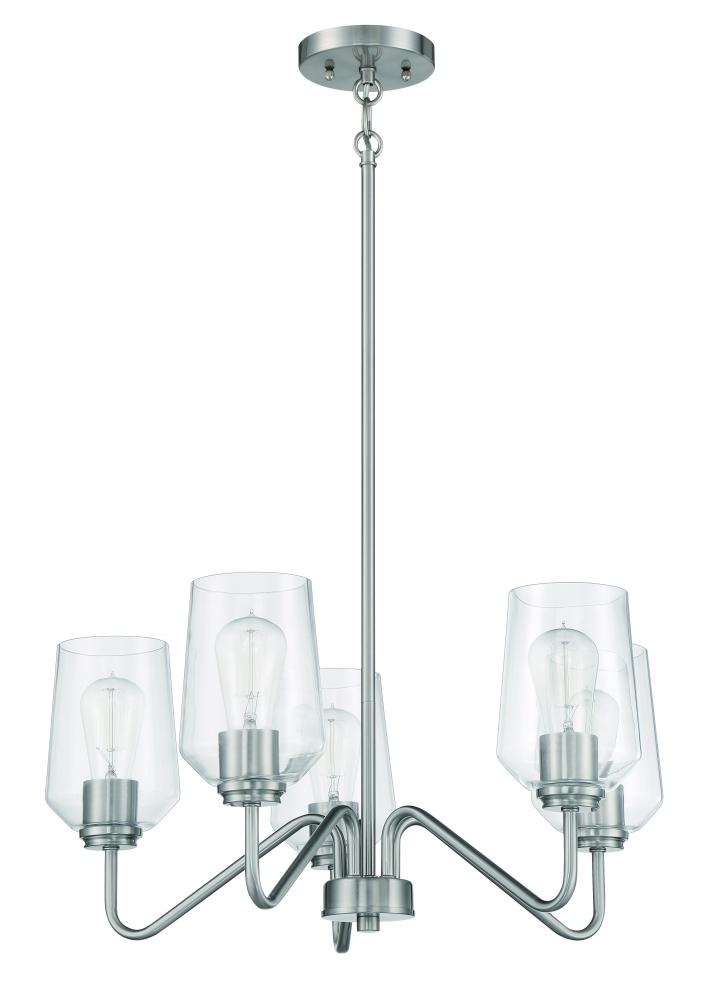 Shayna 5 Light Chandelier in Brushed Polished Nickel