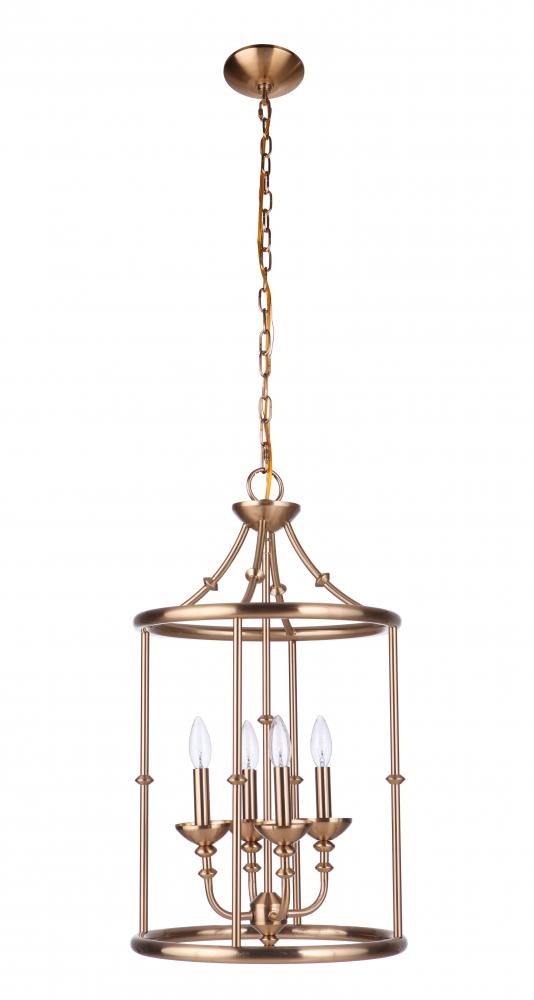 Marlowe 4 Light Foyer in Satin Brass