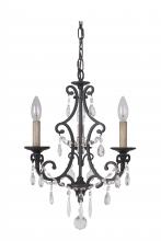  38923-MBK - Bentley 3 Light Chandelier in Matte Black