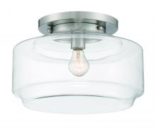  X3114-BNK - Peri 1 Light 14" Flushmount in Brushed Polished Nickel