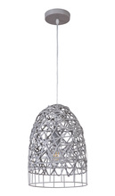  P935STG1 - 1 Light Mini Pendant w/Woven Rattan Shade