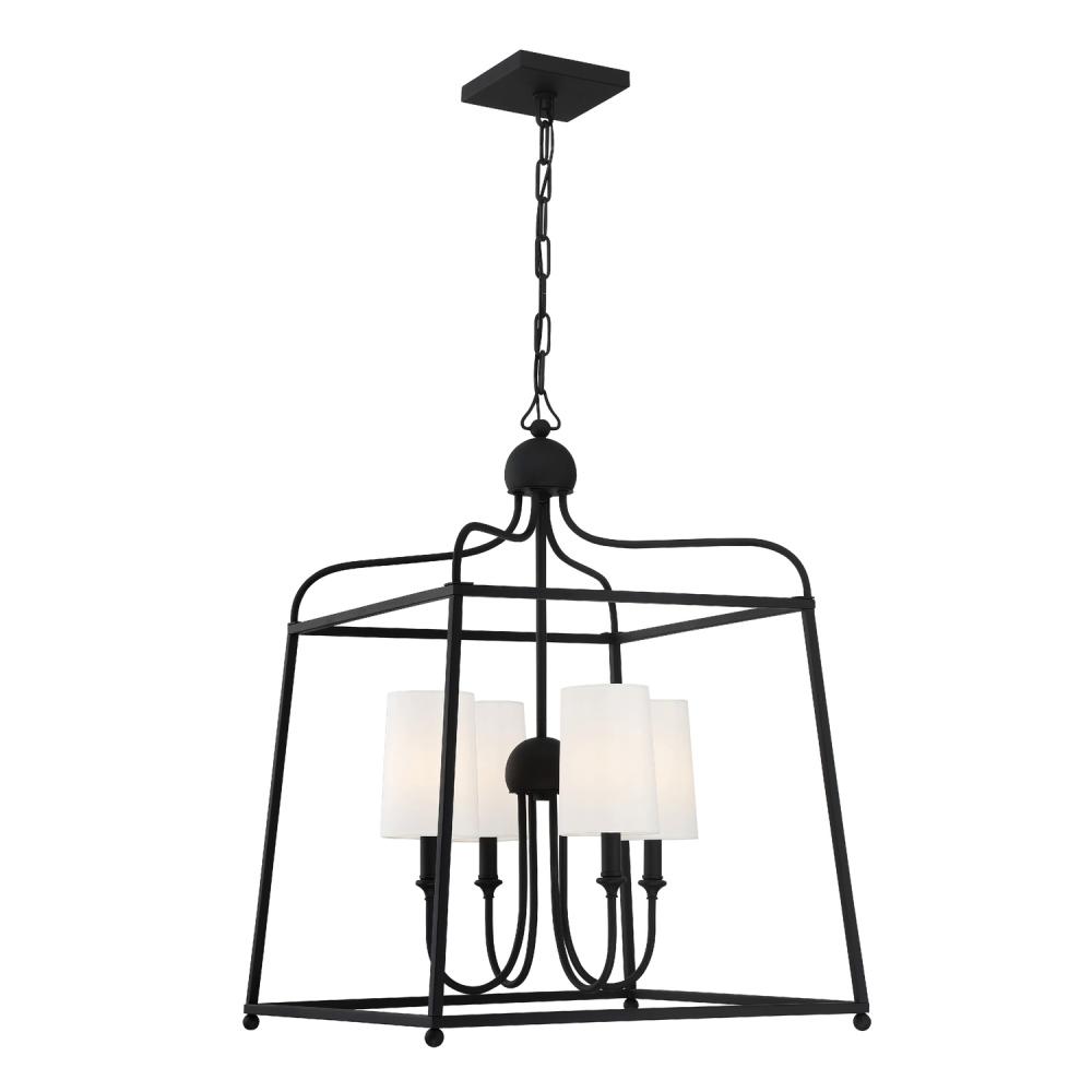 Libby Langdon Sylvan 4 Light Black Forged Chandelier