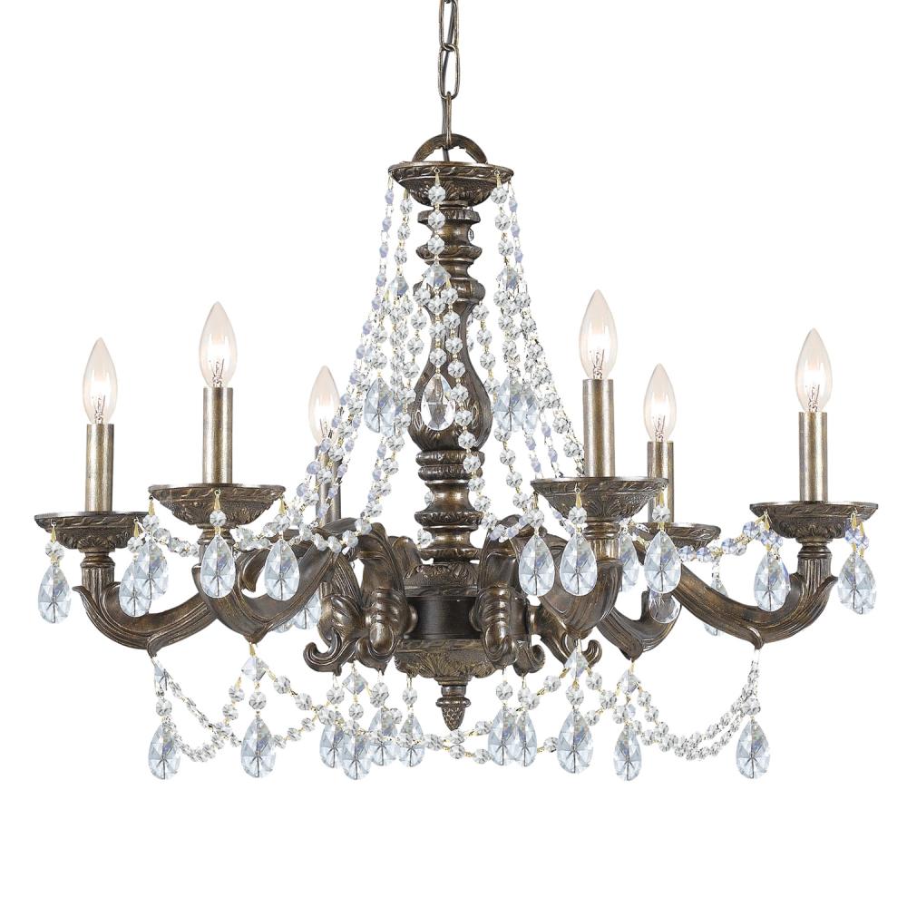 Paris Market 6 Light Spectra Crystal Venetian Bronze Chandelier