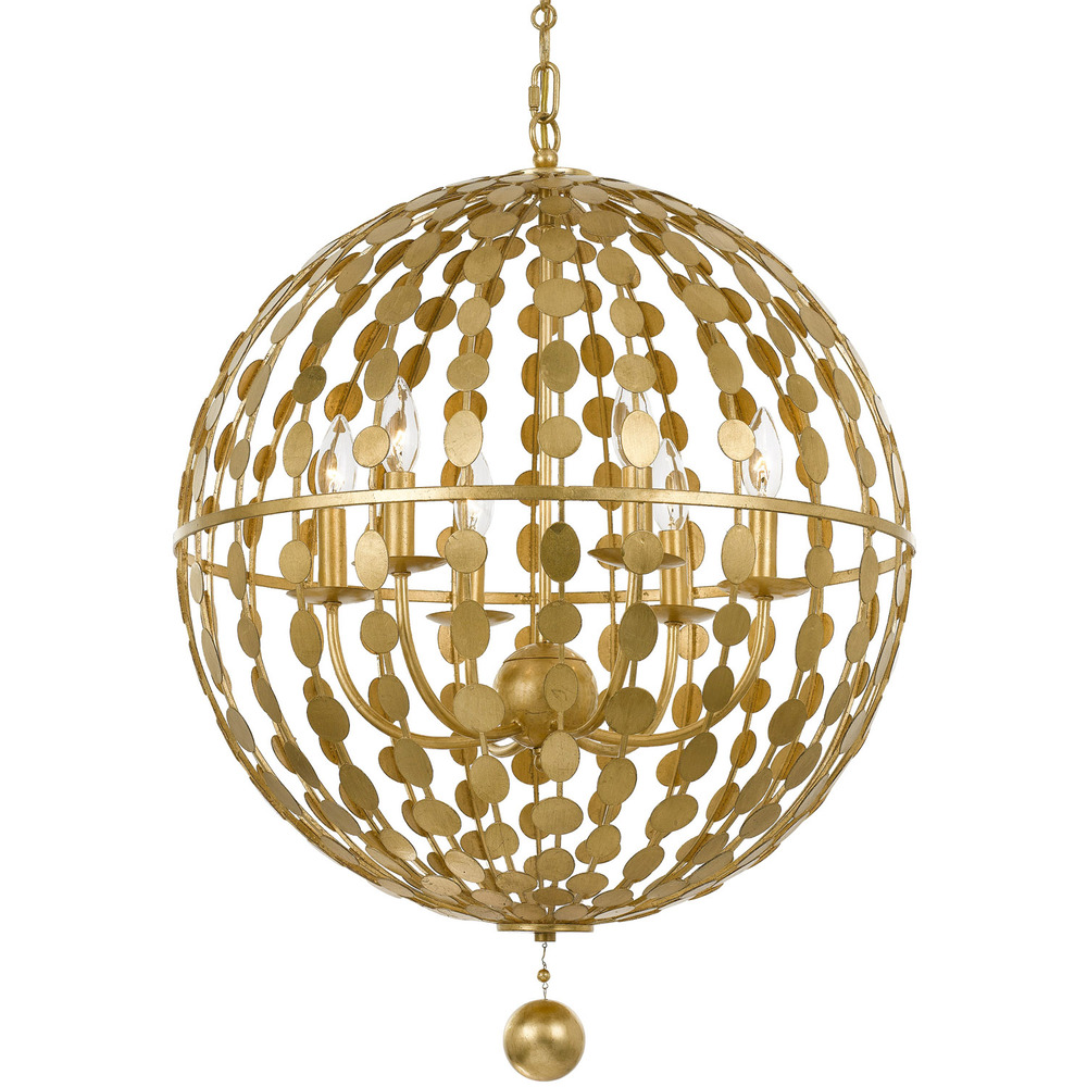 Layla 6 Light Antique Gold Chandelier