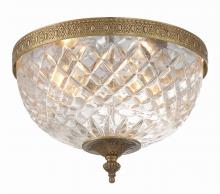  117-10-OB - Crystorama 2 Light Olde Brass Crystal Flush Mount